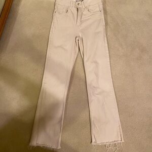 Zara Light Beige Straight-Leg Jeans